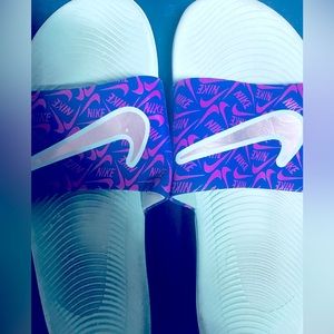 Nike Slides, Size 6Y, Purple/Teal, Gently Used, Comfy!